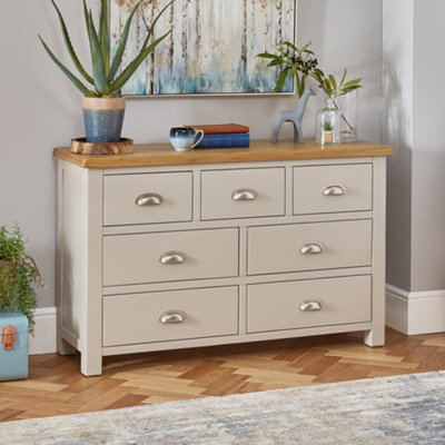 The Furniture Market Cotswold Grey Painted 7 Drawer Multi Chest - image 1