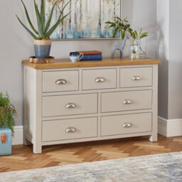The Furniture Market Cotswold Grey Painted 7 Drawer Multi Chest