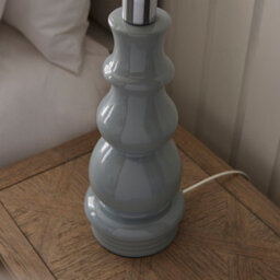 Luminosa Lighting Luminosa Provence Base Only Table Lamp, Blue Grey Glaze, Satin Nickel Plate - thumbnail 2
