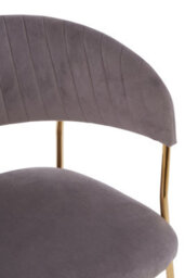 Orsina Soft Mink Velvet Dining Chair, Modern Dining Armchair, Mink And Gold Luxury Dining Chair For Home, Lounge - thumbnail 5