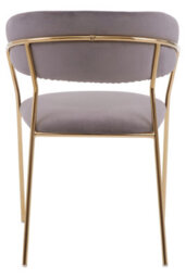 Orsina Soft Mink Velvet Dining Chair, Modern Dining Armchair, Mink And Gold Luxury Dining Chair For Home, Lounge - thumbnail 3