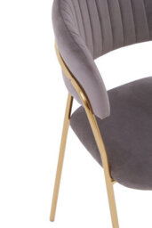 Orsina Soft Mink Velvet Dining Chair, Modern Dining Armchair, Mink And Gold Luxury Dining Chair For Home, Lounge - thumbnail 4