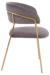 Orsina Soft Mink Velvet Dining Chair, Modern Dining Armchair, Mink And Gold Luxury Dining Chair For Home, Lounge - thumbnail 2