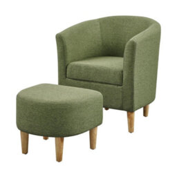 Accent Armchair Fabric Upholstered Single Sofa With Ottoman Living Room Couches - thumbnail 1