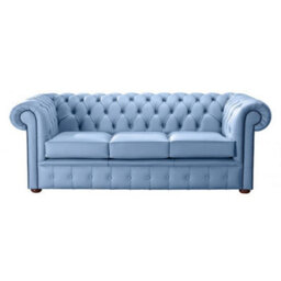 Chesterfield 3 Seater Shelly Haze Leather Sofa Bespoke In Classic Style - thumbnail 1