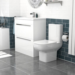 Nes Home 800mm White Drawers Basin Vanity Unit Square Close Coupled Toilet - thumbnail 3