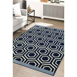 The Rugs Maestro Collection Honeycomb Design In Navy  3035 X011 - thumbnail 2