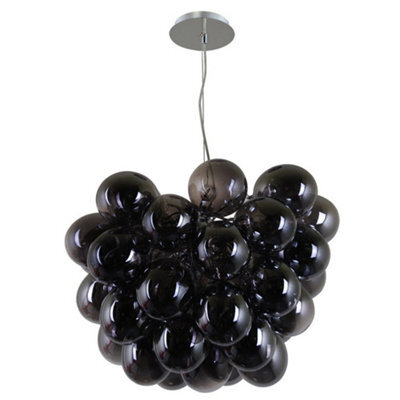 Luminosa Lighting Luminosa Modern Hanging Pendant Chrome 8 Light  With Smoky Shade, G9 - image 1
