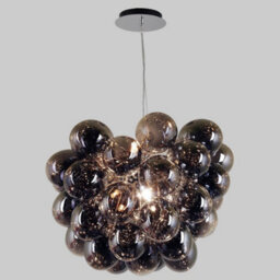 Luminosa Lighting Luminosa Modern Hanging Pendant Chrome 8 Light  With Smoky Shade, G9 - thumbnail 2