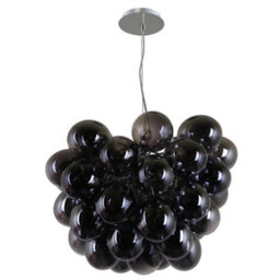 Luminosa Lighting Luminosa Modern Hanging Pendant Chrome 8 Light  With Smoky Shade, G9 - thumbnail 1