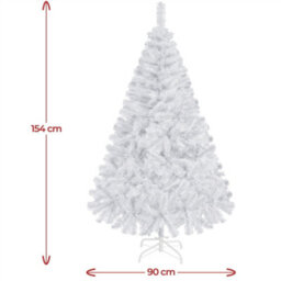 Yaheetech 5Ft Spruce Artificial Christmas Tree With Foldable Stand White - thumbnail 3