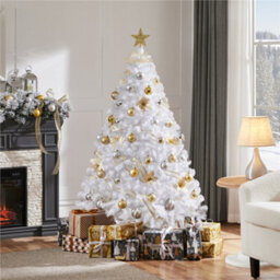 Yaheetech 5Ft Spruce Artificial Christmas Tree With Foldable Stand White