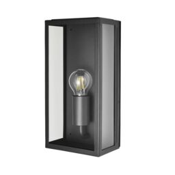 Zinc Thora Fixed Matt Black Mains-Powered Led Outdoor Box On/off Wall Light (Dia)16Cm - thumbnail 4