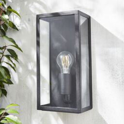 Zinc Thora Fixed Matt Black Mains-Powered Led Outdoor Box On/off Wall Light (Dia)16Cm - thumbnail 2