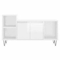 Berkfield Stylish Tv Cabinet High Gloss White 100X35X55 Cm Engineered Wood - thumbnail 5