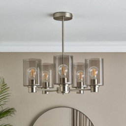 Pagazzi Lighting Pagazzi Kingsholm 5 Light Satin Nickel Semi Flush Ceiling Light - thumbnail 2