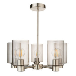 Pagazzi Lighting Pagazzi Kingsholm 5 Light Satin Nickel Semi Flush Ceiling Light - thumbnail 7