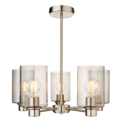 Pagazzi Lighting Pagazzi Kingsholm 5 Light Satin Nickel Semi Flush Ceiling Light - thumbnail 6