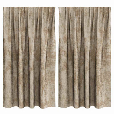 Berkfield Classic Curtain With Curtains 2 Pcs Champagne 140 X 140 Cm Velvet - image 1