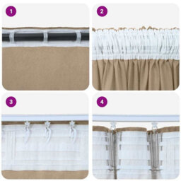 Berkfield Classic Curtain With Curtains 2 Pcs Champagne 140 X 140 Cm Velvet - thumbnail 7