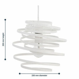 Set Of 2 Modern White Metal Swirl Easy Fit Ceiling Light Shade Pendants - thumbnail 2