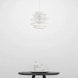Set Of 2 Modern White Metal Swirl Easy Fit Ceiling Light Shade Pendants - thumbnail 3