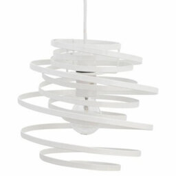Set Of 2 Modern White Metal Swirl Easy Fit Ceiling Light Shade Pendants - thumbnail 4