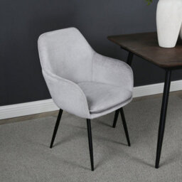 Muse - Accent Chair In Woven Yarn Fabric Upholstery  With Black Leggrey - thumbnail 1