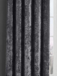 "Kampala Hill Crushed Velvet Light Filtering Curtains Charcoal Black 66X54""" - thumbnail 3