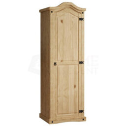 1 Door Wardrobe Solid Pine Wood Bedroom Furniture Storage - thumbnail 6