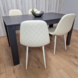 Kosy Koala Modern Dark Grey Dining Table Set With 4 Cream Gem Chairs - thumbnail 5