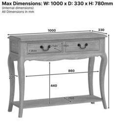 The Furniture Market French Chateau Oak 2 Drawer Console Table - thumbnail 8