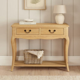 The Furniture Market French Chateau Oak 2 Drawer Console Table