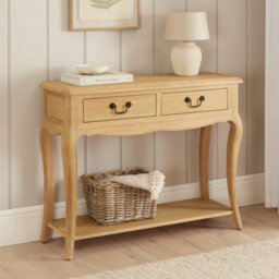 The Furniture Market French Chateau Oak 2 Drawer Console Table - thumbnail 2