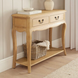 The Furniture Market French Chateau Oak 2 Drawer Console Table - thumbnail 3