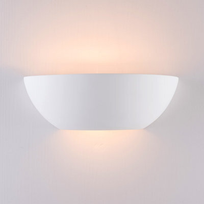Harper Living Ceramic Up/down Wall Light, Open Semi-Circle Shade, 1Xe14 Bulb Cap 40 Watts Maximum, White Finish - image 1