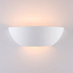 Harper Living Ceramic Up/down Wall Light, Open Semi-Circle Shade, 1Xe14 Bulb Cap 40 Watts Maximum, White Finish - thumbnail 1