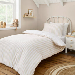 Bianca Mini Star & Stripes Reversible Cotton Duvet Cover Set With Pillowcase Natural - thumbnail 2