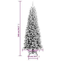 Berkfield Artificial Christmas Tree With Flocked Snow 240 Cm Pvc&pe - thumbnail 8