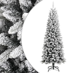 Berkfield Artificial Christmas Tree With Flocked Snow 240 Cm Pvc&pe - thumbnail 1