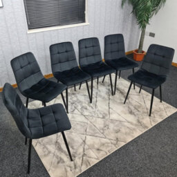 Kosy Koala Dining Chairs Set Of 6 Black Velvet Kitchen Chairs - thumbnail 6