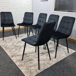 Kosy Koala Dining Chairs Set Of 6 Black Velvet Kitchen Chairs - thumbnail 5