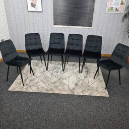 Kosy Koala Dining Chairs Set Of 6 Black Velvet Kitchen Chairs