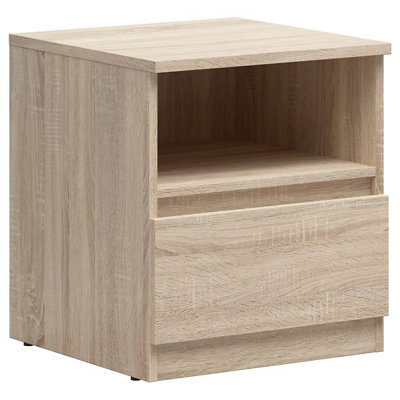 Arte Tetrix Bedside Cabinet Sonoma Oak With Drawer And Open Shelf - image 1