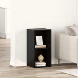 Berkfield Modern Tv Cabinet Black Oak Engineered Wood - thumbnail 2