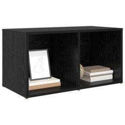 Berkfield Modern Tv Cabinet Black Oak Engineered Wood - thumbnail 3