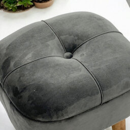 Minster Stool - Wood/velvet - L30 X W30 X H34 Cm - Grey - thumbnail 5