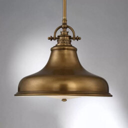 Quoizel Emery 1-Light Medium Pendant - Weathered Brass Finish, Adjustable Drop, Metal & Glass, Dimmable, E27 Socket - thumbnail 4
