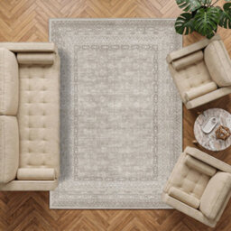 Decoranddecor Area Rugs, Living Room Rugs, Washable Rugs, 160X230Cm, Non-Slip, Pet Friendly, Low Pile, Traditional Rug - Seren - thumbnail 1