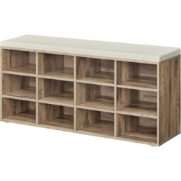 Songmics Vasagle Shoe Storage, Padded Bench With Adjustable Multi-Level Shelving, Camel Brown - thumbnail 5